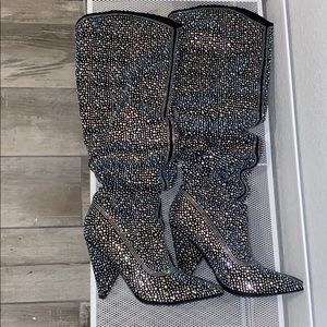 Cape robbin crystal knee high boots